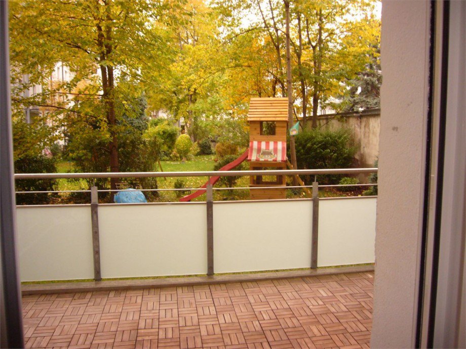 Ausblick vom Balkon aus Erdgeschosswohnung Koblenz