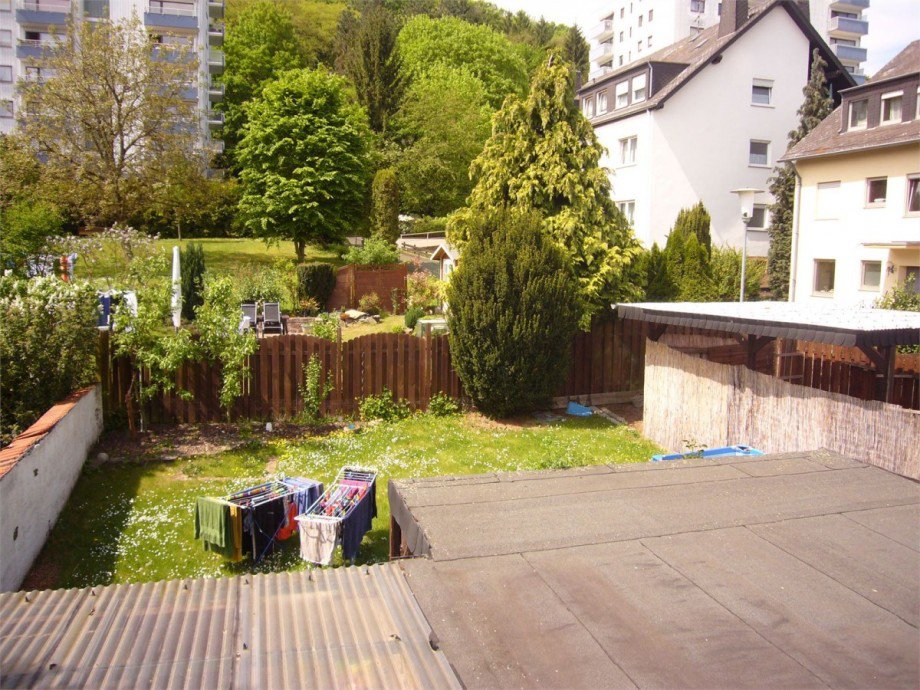 Blick Garten Einfamilienhaus Koblenz
